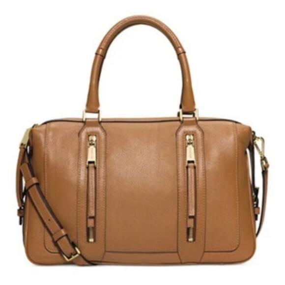 Michael Kors Julia Large Convertible Satchel Bag 9x12" AV-1512 Pebble Acorn - Picture 1 of 11